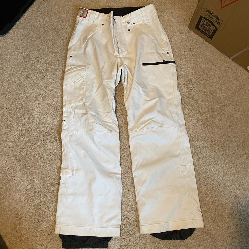 Burton white ski snowboard pants